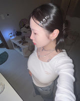 [Baby monster Chiquita/YENA] Silver white cubic star hairpin