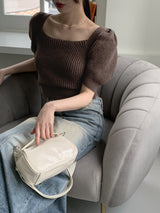 ロッケングロッシースクエアショルダークロスボディーバッグ / Loken Glossy Square Shoulder Crossbody Bag
