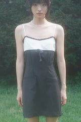 LACE SILK MINI OPS (BLACK)