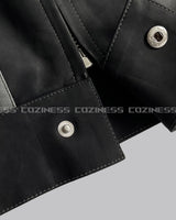 トレジャークロップドレーシングレザージャケット / OA Treasure Cropped Racing Leather Jacket (2 colors)