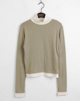 Nuei napping color combination layered polar long-sleeved T-shirt