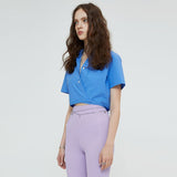 バックノットクロップシャツ / BACK KNOT CROP SHIRT (BLUE)