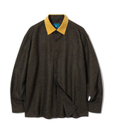 コントラスティングポイントコーデュロイシャツ/Contrasting point corduroy shirt S112 Mustard&Black