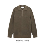 ディガンカシミアジッパーカラーニット