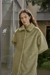 フェイクファーロングコート/FAKE FUR LONG COAT_GREEN TEA