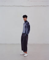 HOUNDS-TOOTH VELVET TURTLE-NECK TEE (Charcoal) / ハウンドトゥースベルベットタートルネックTシャツ