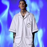 [UNISEX] Piped Terry Short-Sleeved Shirt (White)