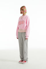 ビッグチェリーホログラムクロップスウェットシャツ / BIG CHERRY HOLOGRAM CROP SWEATSHIRT [PINK]