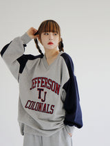 JeffersonVネックスウェットシャツ/Jefferson V-Neck Sweatshirt (2color)ね