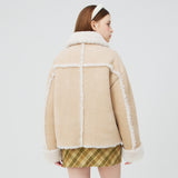 ハートボタンショートシャーリングジャケット / HEART BUTTON SHORT SHEARLING JACKET _ BEGIE