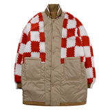 [UNISEX] Reversible Wool-Blend Varsity Coat (Brown) (6656669909110)