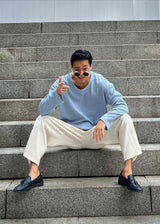 ワッフルUネックロングスリーブ