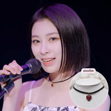 Burgundy Heart Earring and Choker Set