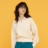 ビッグカラーハーフジップアップ / BIG COLLAR HALF ZIP UP_IVORY