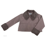 ポッシュショートコート / Posh short coat (pink gray)