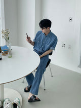 Roll up denim shirts