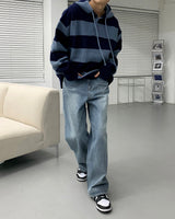 Striped Oversized Warmer Hooded Knitwear (3 colors)