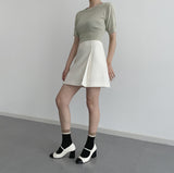 Chemistry Square Cropped Short-Sleeved Knitwear [4 colors]