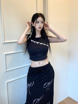 リボンマキシロングスカート/878. Ribbon maxy long sk (2color)