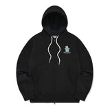 ウィティーバニーフーディージップアップ／WITTY BUNNY HOODIE ZIP UP [BLACK]