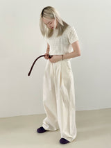 Dull bizo pintuck wide pants