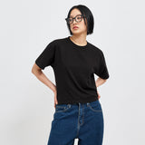 MOMS FAVORITE FIT CROP T-SHIRT BLACK