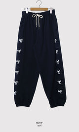 Ribbon Sheep Fleece Jogger Pants (4color)