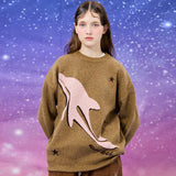 ドルフィンユニバースクルーネックニット / Dolphin universe crew neck knit