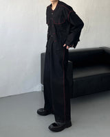 スティッチマクシワイドデニム / MG709,710 Stitch Maxi Wide Denim (2 colors)