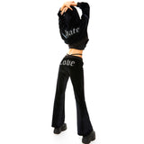 0 3 HATE Velvet Hoodie - BLACK (6626821701750)