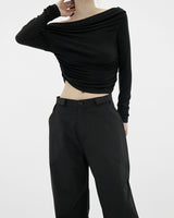 ベルクロルーズワイドパンツ / Velcro loose wide pants (2color)