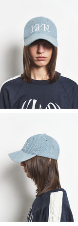 KYR Signature Logo Embossing Denim Ball Cap (Light Blue)