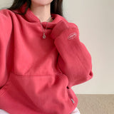 [Bellide made/fleece-lined wool] Berrygood fleece-lined wool embroidery hoodie