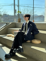 Pleddyストライプブルゾンシャツ(3color)