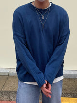 モカラウンドボタンニット/MOCA ROUND BUTTON KNIT(6COLOR)