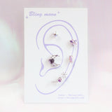 パープルライキ―ピアスセット/[Styling] Purple Liky Piercing Set (5 set)