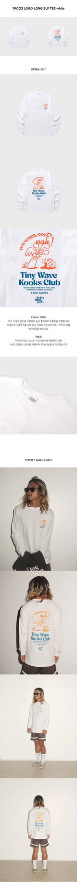 TACOS LOGO LONG SLV TEE white
