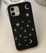 シャインスターマットブラックフォーンケース / Shine Star Matte Black Phone Case
