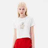 ウィッティバニートムボーイクロップTシャツ / WITTY BUNNY TOMBOY CROP T-SHIRT [WHITE]
