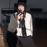 Lilt round no-collar fur jacket