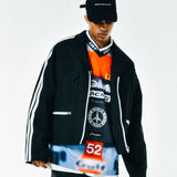 [UNISEX] サテントリムパッデッドレーシングジャケット