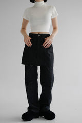 スカートレイヤードデニムパンツ / no.7713 Skirt Layered Denim Pants