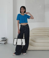 リネンローワイドパンツ/no,1048 linen raw wide pants