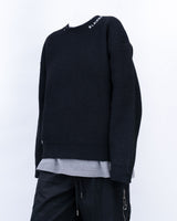 BBD ハンドステッチロゴリブドセーター (ブラック)
