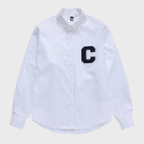 Cワッペン ロングスリーブ オックスフォードシャツ・ホワイト［ユニセックス］ / C Patch Unisex White Oxford Shirt