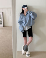 [BELLIDE MADE] Sailor Loose Fit Double-Sided Raised Half Zip-Up Sweat