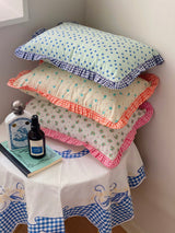 Candy Pop Checkered Frill Mini Cushion Cover Baby Pillow