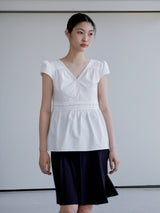 PUFF PIN TUCK BLOUSE [ WHITE ]