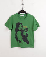 ハギングキャットプリントセミクロップド半袖Tシャツ / Hugging Cat Print Semi-cropped Short Sleeve T-shirt