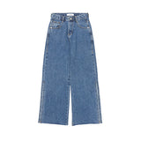 ワイドフィットスリットデニムパンツ/WIDE FIT SLIT MEDIUM BLUE DENIM PANTS [16634]